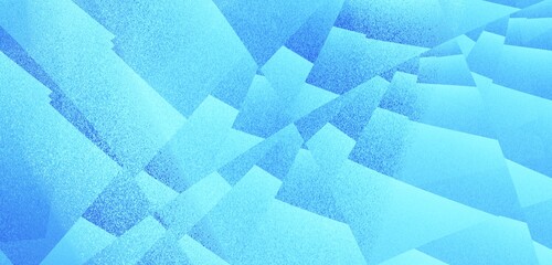 Leinwandbilder - Abstract modern blue noise background design with layers of textured white transparent material in triangle diamond and squares shapes in random geometric pattern