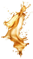 Aufkleber - Sparkling golden liquid arching gracefully, creating elegant curve against transparent backdrop, perfect for creative visual marketing