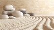 © Sme - Serene Zen Garden Stones in Sand, Calm Minimalist Design