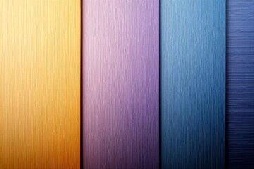 Four vertical panels showcase a gradient range from bright yellow to deep blue with textures, crafted to present a smooth transition and a pleasing visual composition.