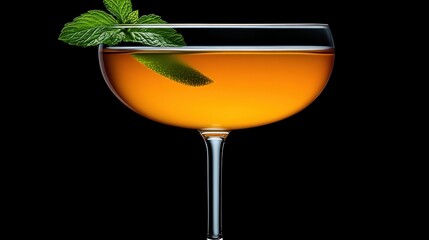 Wall Mural - Refreshing citrus cocktail with mint garnish for spring beverage design