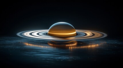 Wall Mural - Majestic Saturn showcasing its iconic rings and atmospheric features in deep space