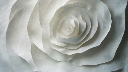 Aufkleber - A close-up of a delicate, layered white paper flower, showcasing intricate design and texture.