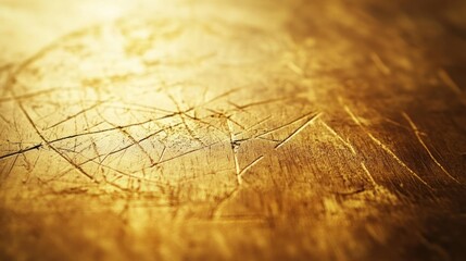 Aufkleber - A close-up of a textured wooden surface with scratches and markings.