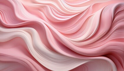 Wall Mural - Abstract Pink Wave Design. Soft, elegant curves in a pastel pink palette.