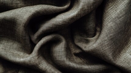 Poster - A close-up of wrinkled, textured fabric in muted tones.