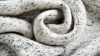 Poster - A close-up view of a cozy, textured knit fabric in neutral tones.