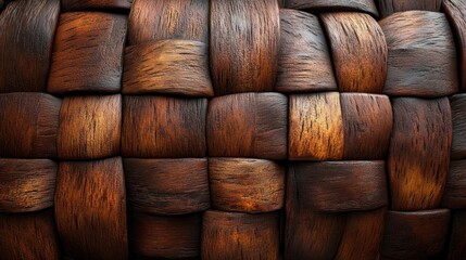 Poster - A close-up view of intricately woven wooden textures showcasing craftsmanship.
