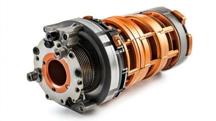 Poster - A detailed view of an electric motor component showcasing engineering design.