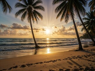 Wall Mural - sunset on the beach