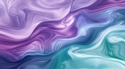 Poster - A fluid abstract design with swirling colors in shades of purple and teal.