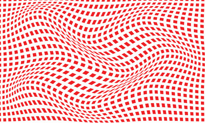 Wall Mural - abstract red rectangle grid wave pattern.