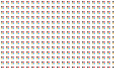 Wall Mural - abstract black red orange blue dot pattern.