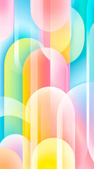 Fototapete - Soft pastel shapes blend in vibrant colors, creating an uplifting and modern design suitable for various creative projects