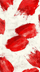 Aufkleber - Dynamic red brush strokes contrast against a white backdrop, highlighting an abstract artistic composition