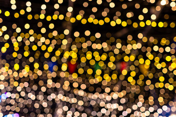 Wall Mural - bokeh gold for xmas background, glowing colorful abstract wallpaper, christmas background