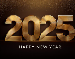 2025 Golden luxury number for Happy New Year banner