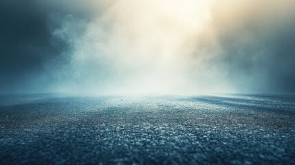 Aufkleber - A misty landscape with a reflective surface, evoking a serene and mysterious atmosphere.