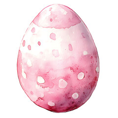 Wall Mural - watercolor Easter egg in pastel pink and white colors, featuring unique dotted design. This charming illustration captures essence of spring and festive celebrations