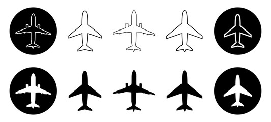 Wall Mural - airplane mood aeroplane icon aerodrome plane air vector aviation silhouette take off outline flight