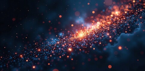 shimmering star fragments suspended in a black cosmos, star fragments suspended, starlight suspended
