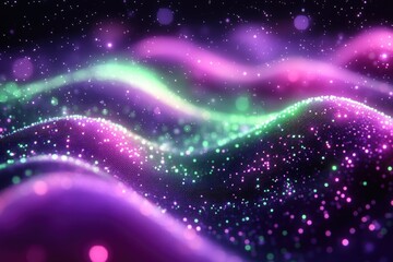 Wall Mural - a stylized background featuring purple, green, and star elements