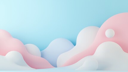 Wall Mural - A blue sky with pink and white clouds