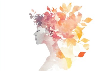 Sticker - A woman wearing flowers in her hair, possibly for a special occasion or cultural celebration