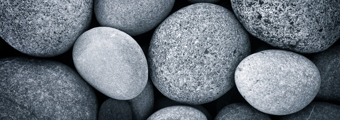 Aufkleber - Web banner abstract smooth round pebbles sea texture background