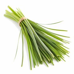 Wall Mural - Lemon grass plant with green leaves isolated on white