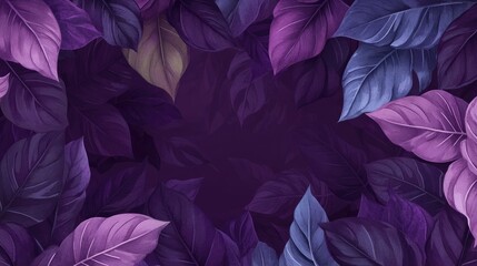 Wall Mural - A vibrant arrangement of purple leaves creating a decorative backdrop.