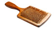 © Nawab stock - Wooden paddle hair brush with a natural finish. Features wooden bristles for gentle detangling. Isolated on white background