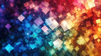 Wall Mural - a colorful blend of digital fragments creating an abstract glowing pattern.