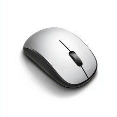 Leinwandbilder - wireless mouse for computer and laptop silver color with shadow isolated on white background. realistic and detailed mice mockup. stock vector illustration