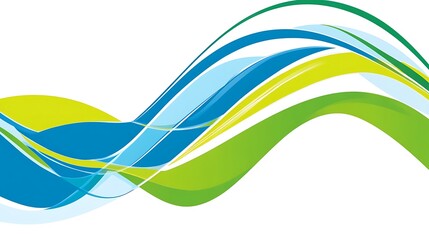 Wall Mural - abstract green blue yellow waves design