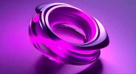 Wall Mural - Abstract Vibrant Purple Energy Ring in Motion 4K