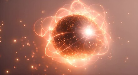 Wall Mural - Abstract Glowing Particle Motion with Dynamic Light Effects 4K