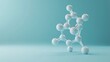 © Ivan - A three-dimensional molecular structure is prominently positioned against a smooth pastel background. This representation highlights key principles in chemistry and science exploration