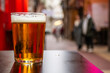 © mario - craft beer served on street table in El Tubo alley in Zaragoza in Spain with blurred background