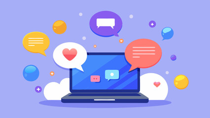 The image symbolizes online communication and interaction on social media.