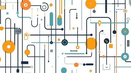 Abstract Geometric Lines Circles Design Illustration