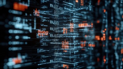 Poster - Abstract Digital Background with Glowing Lines and Data Streams, Representing Technology, Communication, and Connectivity in a Futuristic Environment