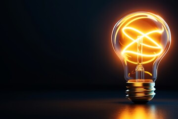 Poster - A minimalist light bulb design with glowing lines radiating outward, symbolizing an innovative idea