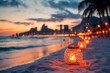 © Thanyarat - A romantic candlelit dinner on the Ipanema Beach promenade, with soft waves providing a serene background soundtrack