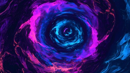 Wall Mural - abstract swirling neon paint cosmic vortex