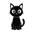 © Graphic point - black and white cat cartoon