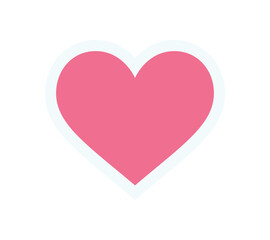 Wall Mural - cute flat heart icon sticker. bold round symbol of love. abstract shape and modern element, y2k styl
