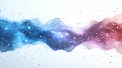 Wall Mural - cosmic nebula, celestial waves of blue & pink, glimmering stars dance across a dreamlike, ethereal c