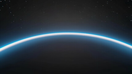Wall Mural - glowing planet horizon, cosmic scene, serenity in space, distant world, mystical atmosphere, night s
