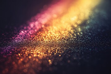 Wall Mural - an ethereal design of shimmering glitter particles refracting radiant light into vibrant rainbow hue